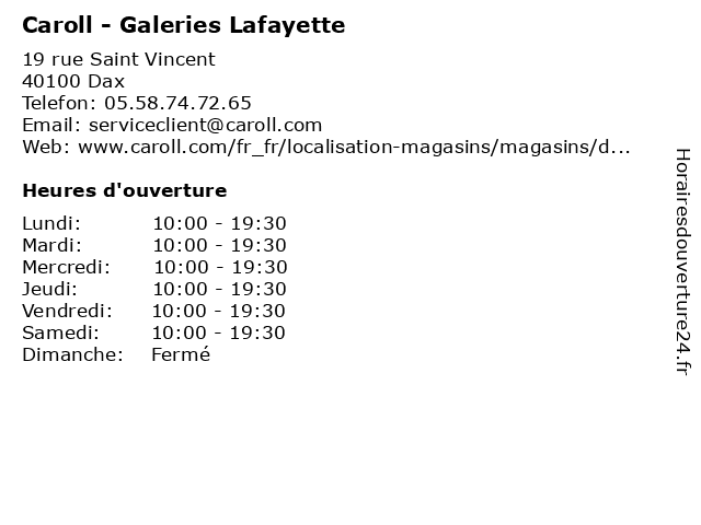 Galerie discount lafayette caroll